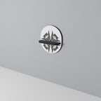 MONOCHROME NEXUS Oval Art Shelf In Black Finish