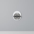 MONOCHROME NEXUS Oval Art Shelf In Black Finish