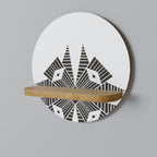 MONOCHROME NEXUS Round Art Shelf In Oak Effect