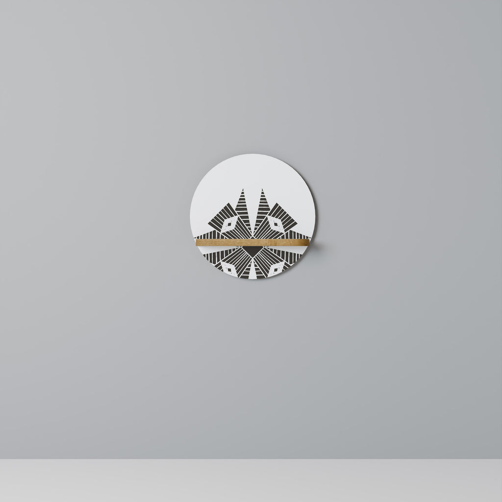 Estantería artística redonda MONOCROMÁTICA NEXUS con efecto roble