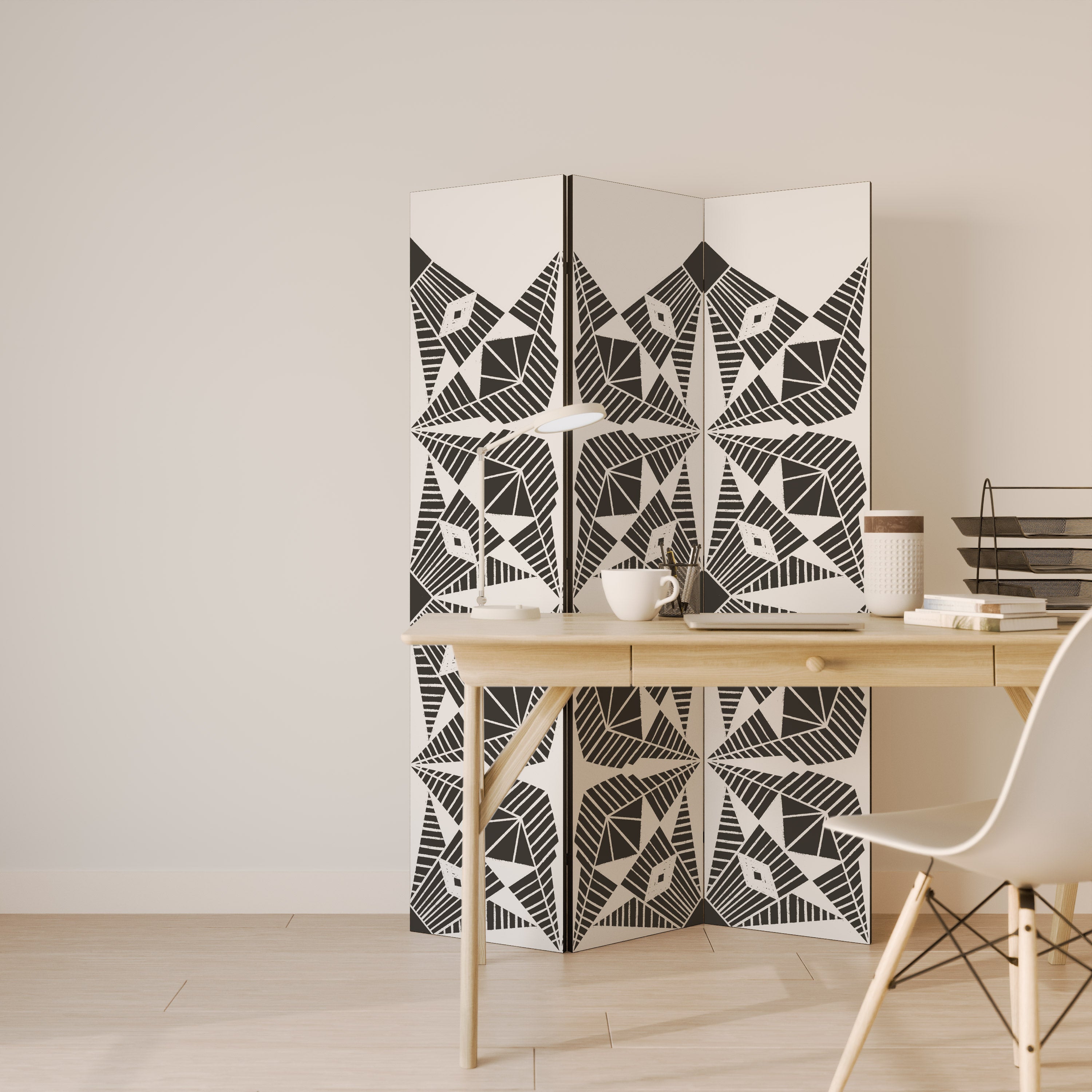 Biombo decorativo de 3 paneles NEXUS MONOCROMÁTICO