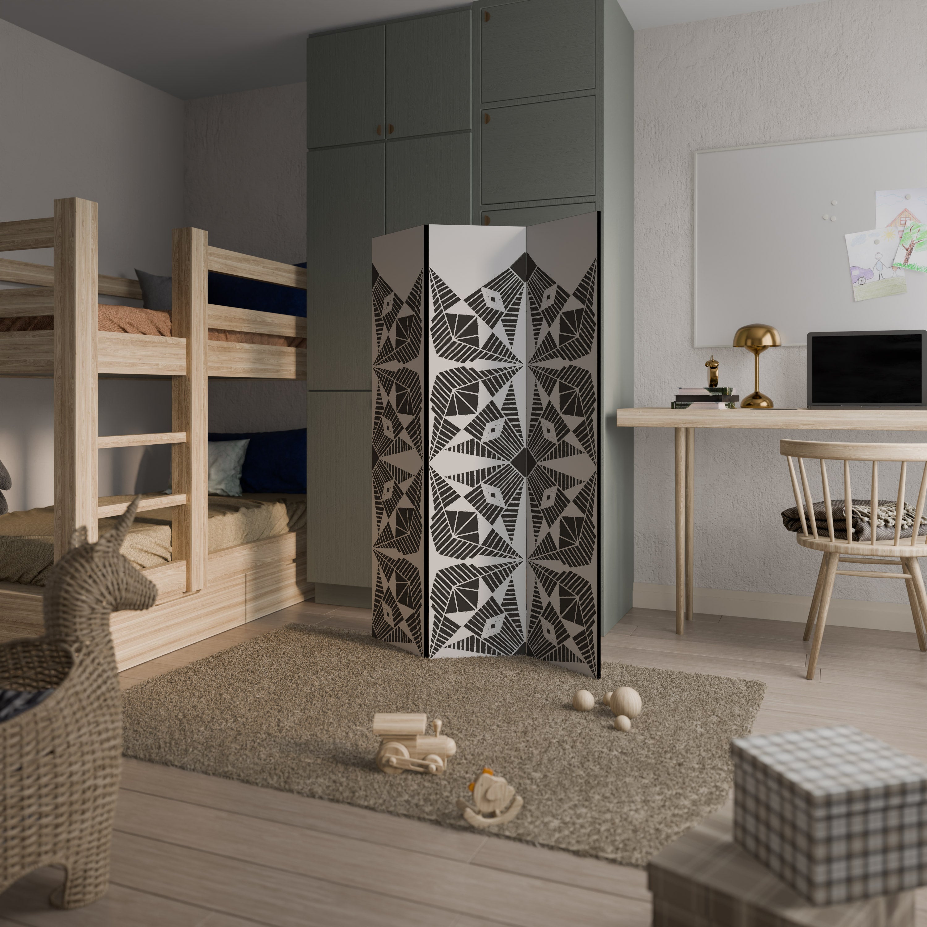 MONOCHROME NEXUS 3-Panel Room Divider