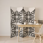 MONOCHROME NEXUS Decorative 4-Panel Room Divider