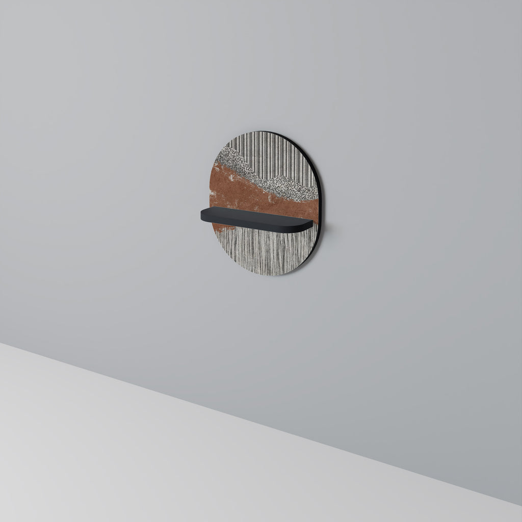 Estantería de arte ovalada STRIPED TERRAIN con acabado negro