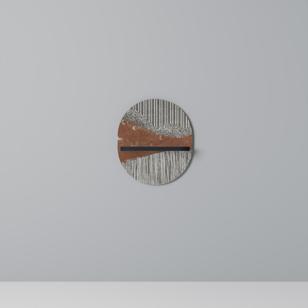 Estantería de arte ovalada STRIPED TERRAIN con acabado negro