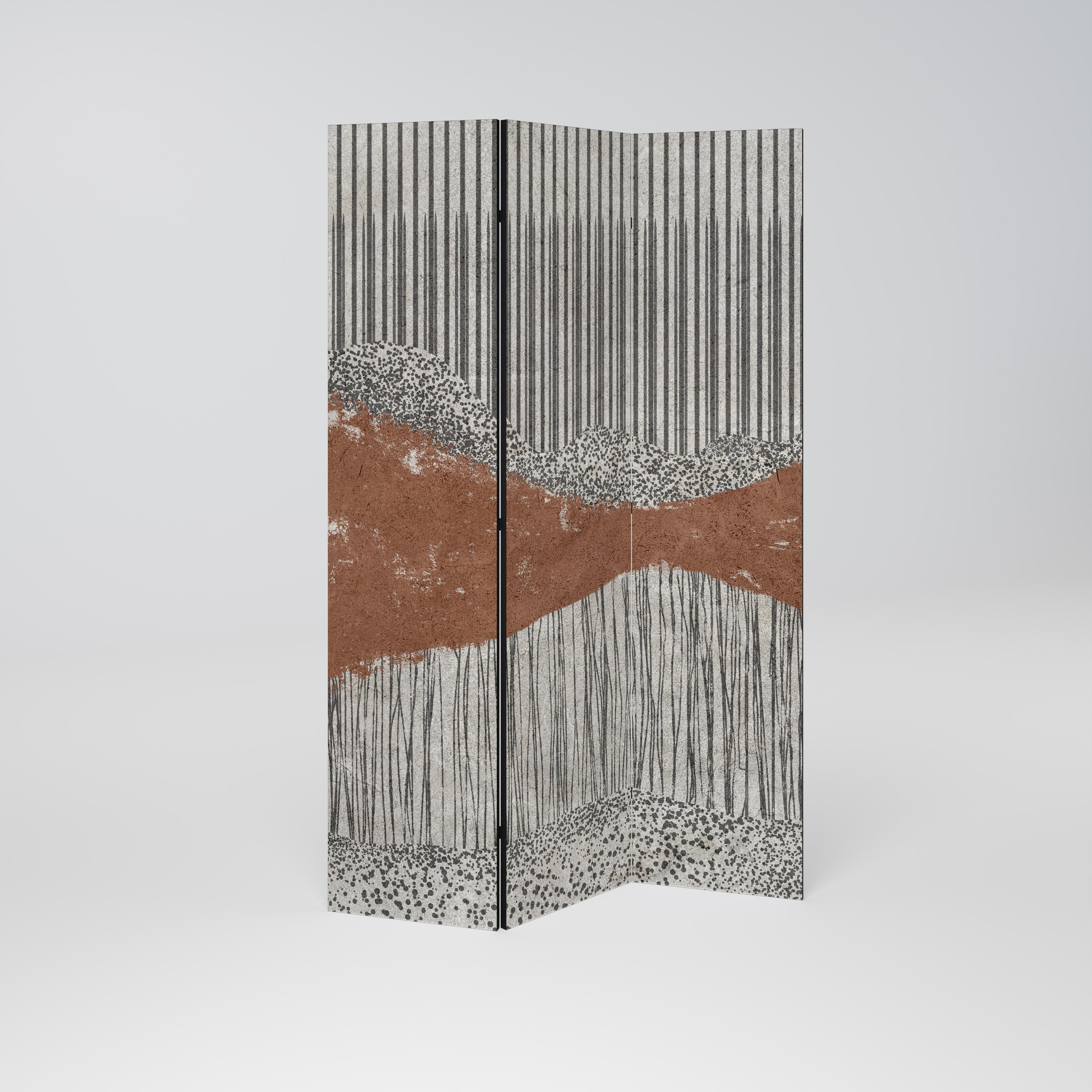 STRIPED TERRAIN 3-Panel Room Divider