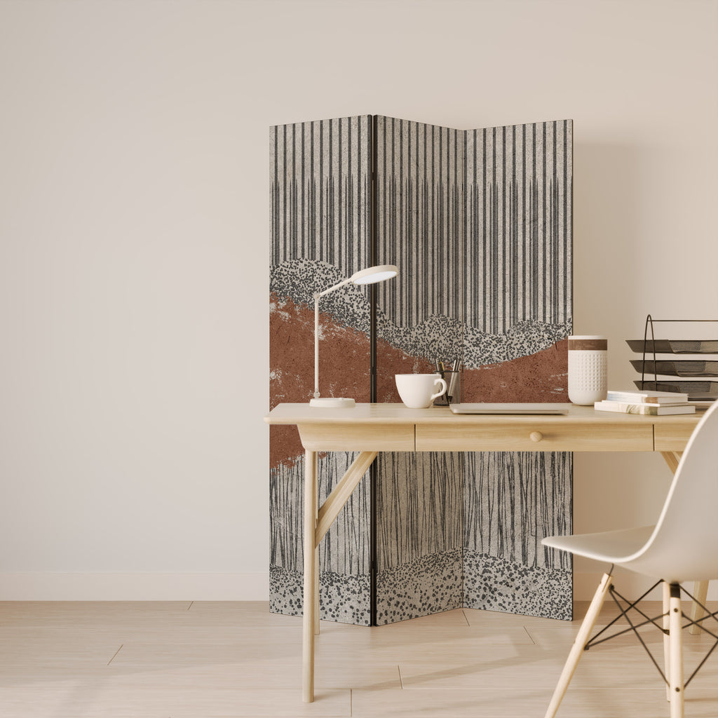 STRIPED TERRAIN Decorative 3-Panel Room Divider