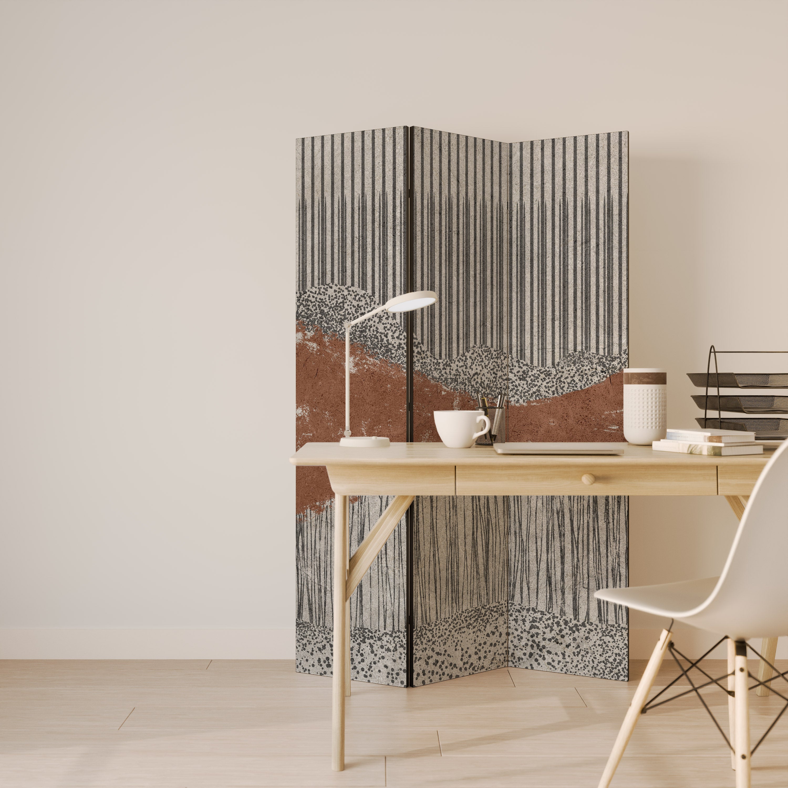 STRIPED TERRAIN Decorative 3-Panel Room Divider
