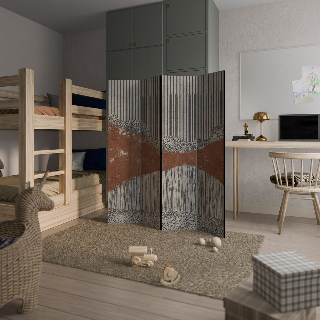 STRIPED TERRAIN Decorative 4-Panel Room Divider