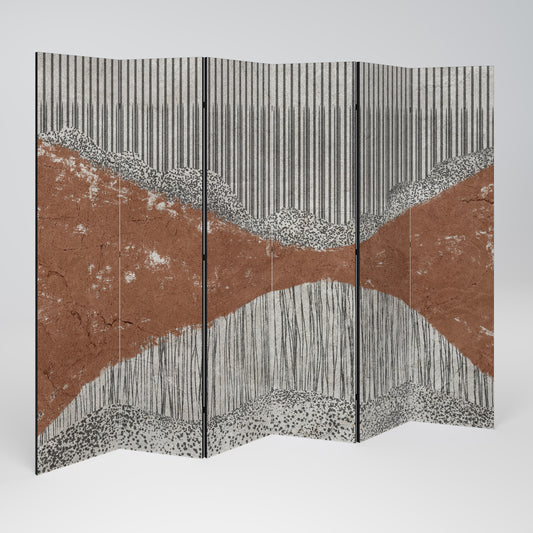 STRIPED TERRAIN Biombo de 6 paneles