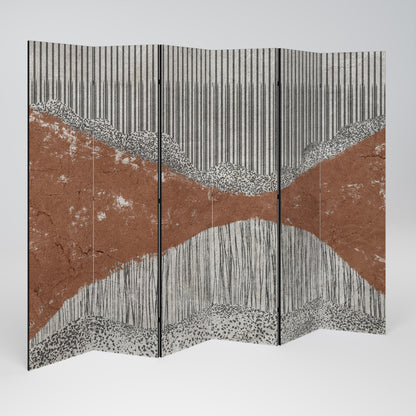STRIPED TERRAIN Biombo de 6 paneles