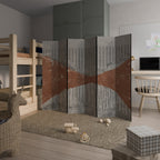 STRIPED TERRAIN Biombo Decorativo de 6 Paneles