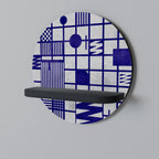 THE RIGHT PLACES Round Art Shelf In Black Finish