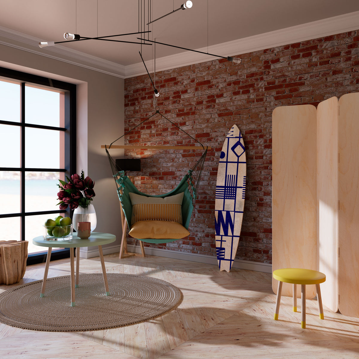 THE RIGHT PLACES Panel decorativo de tabla de surf