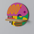 VIVID ART Estante Redondo Decorativo en Efecto Roble