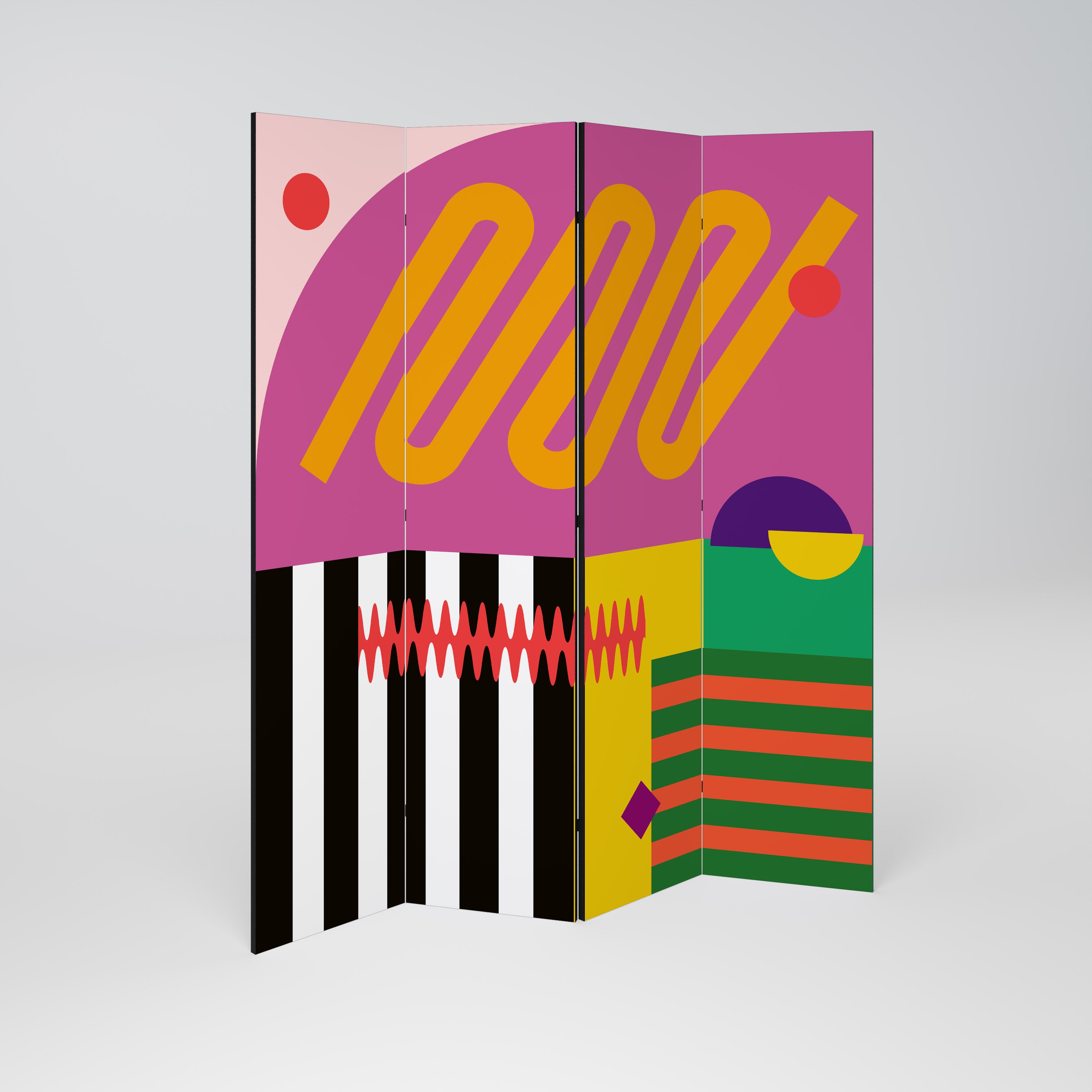 VIVID ART Biombo de 4 paneles