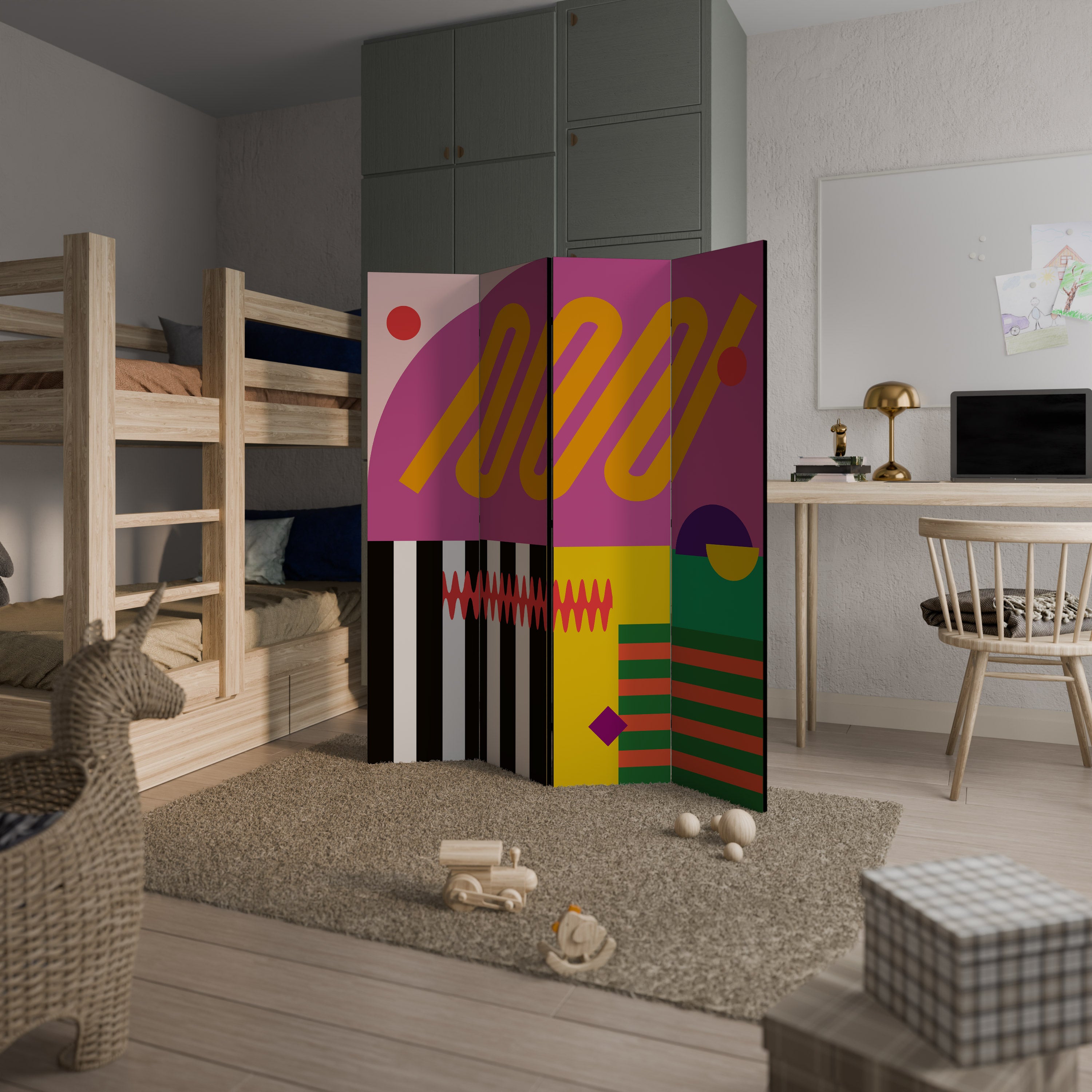 VIVID ART Biombo de 4 paneles