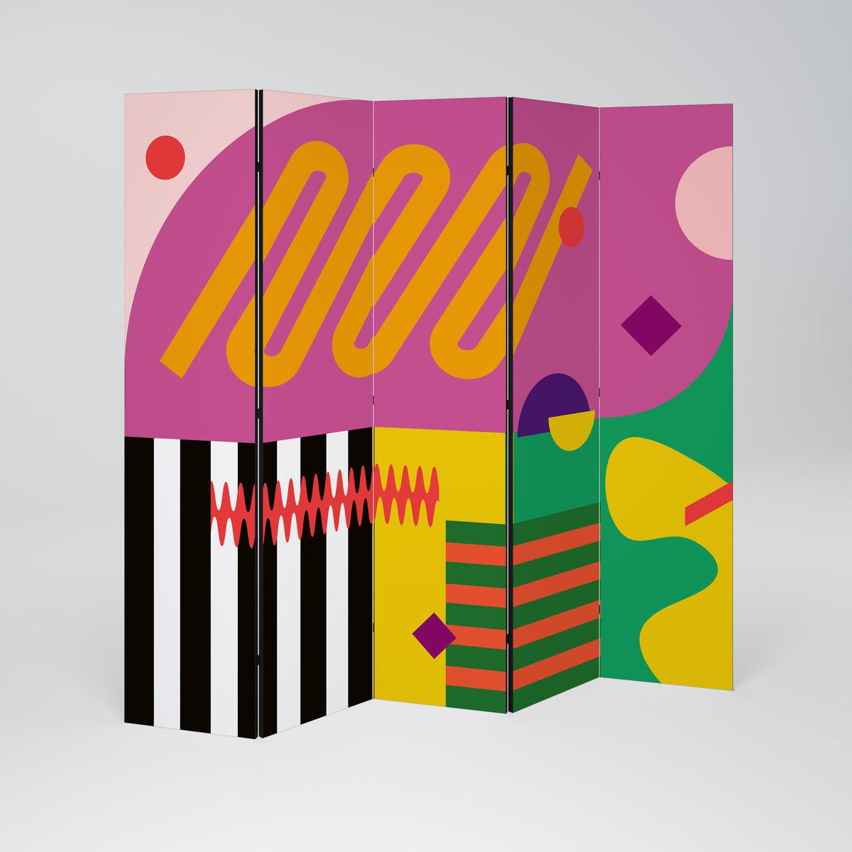VIVID ART Biombo de 5 paneles