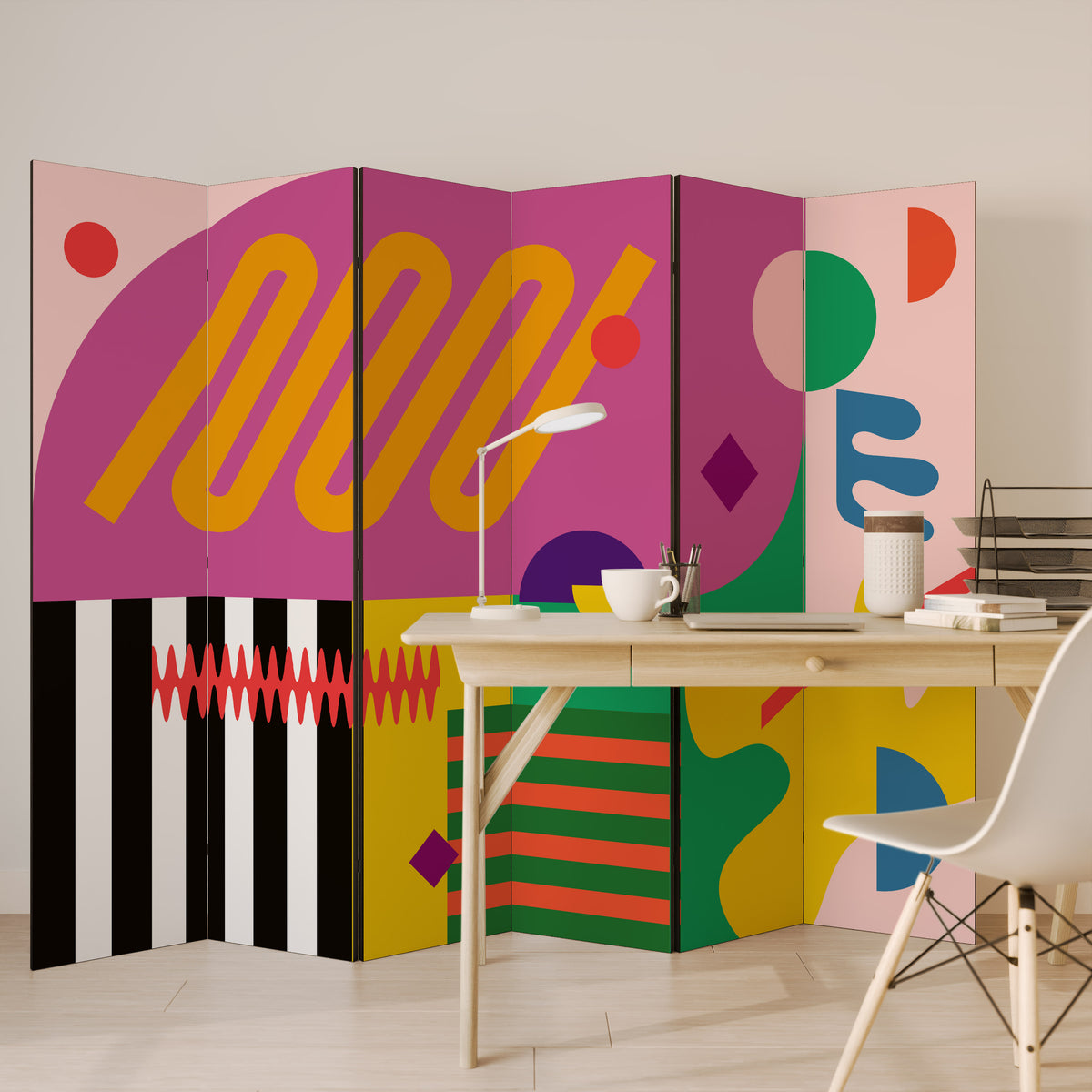 VIVID ART Biombo de 6 paneles