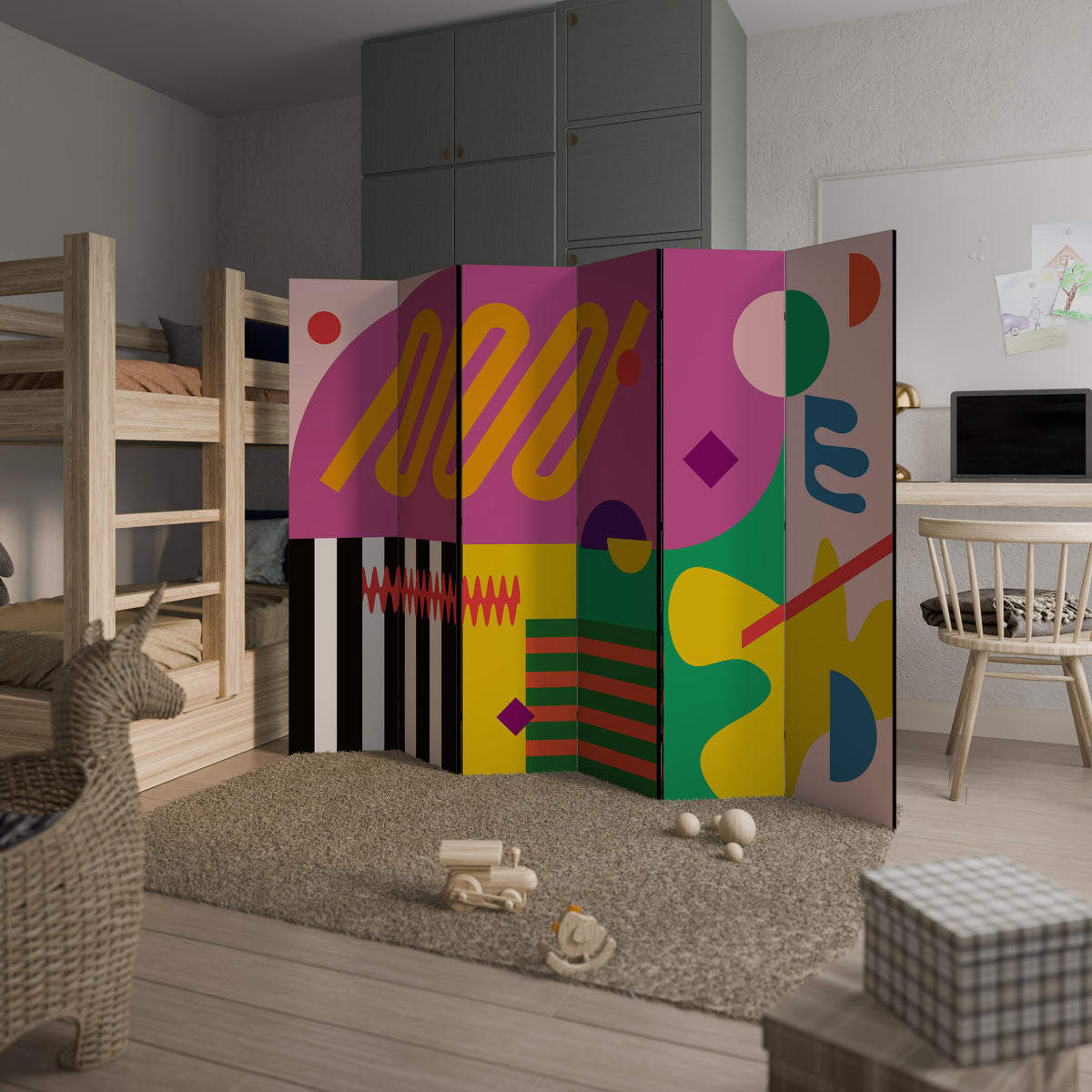 VIVID ART Biombo de 6 paneles