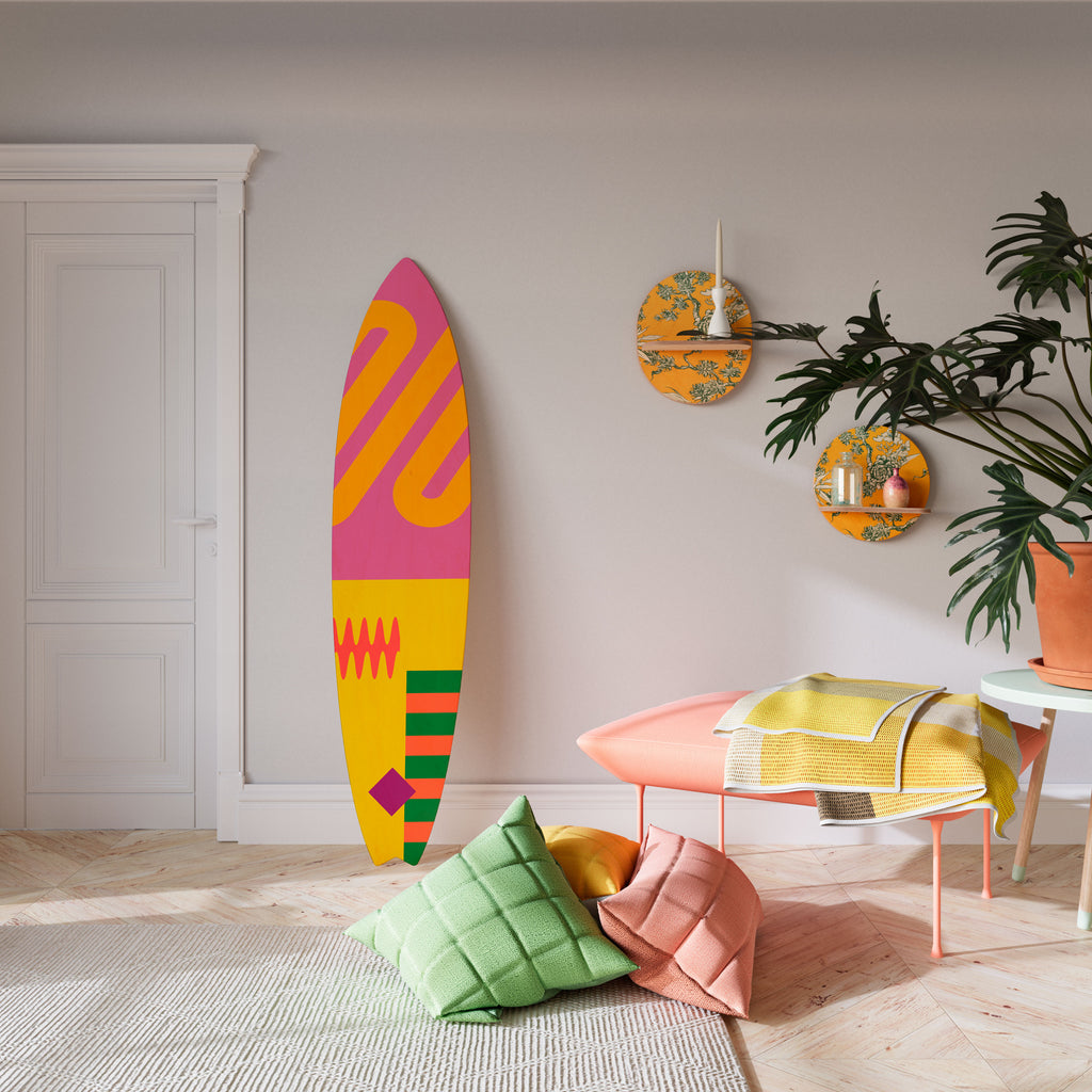 VIVID VIBRATIONS Panel decorativo de tabla de surf