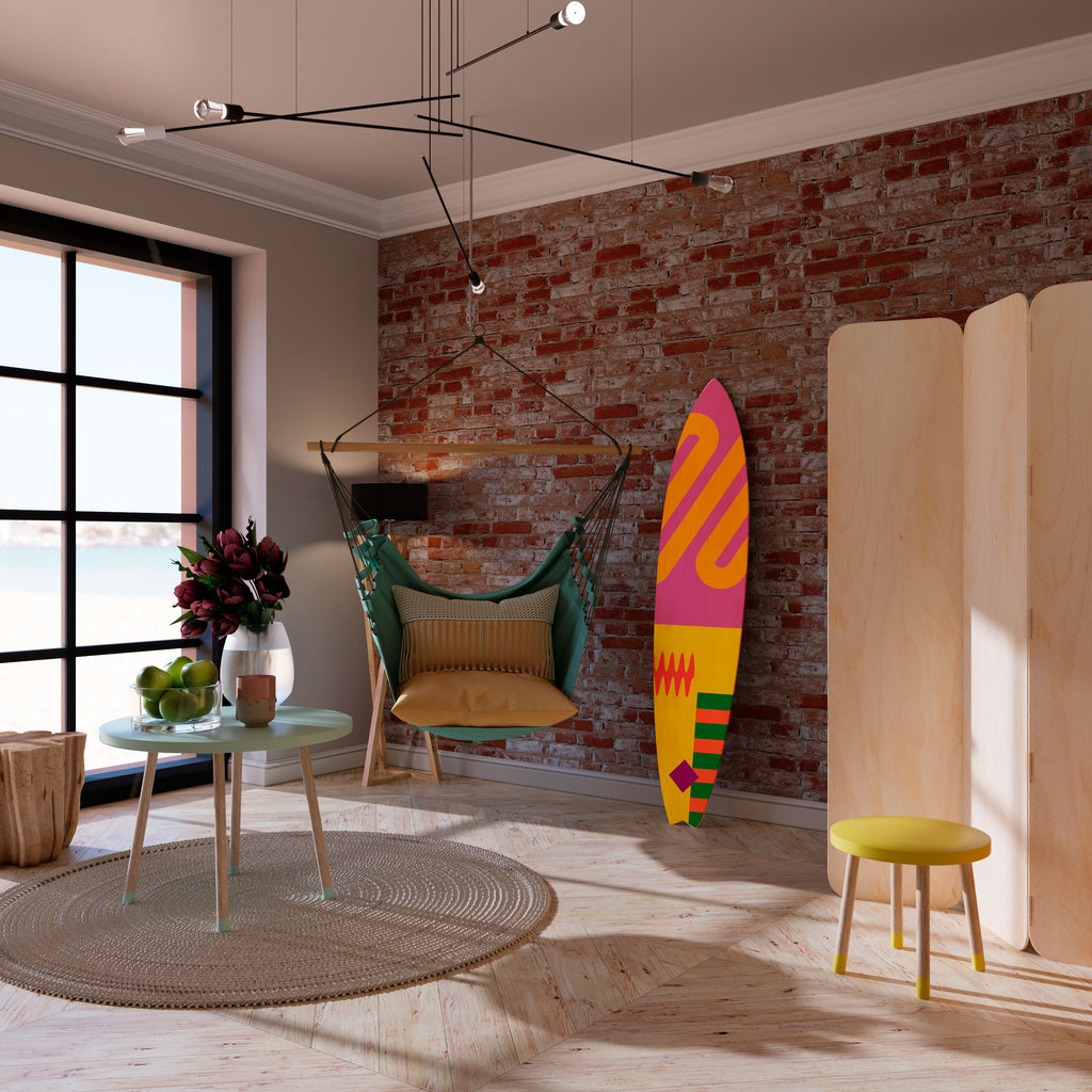 VIVID VIBRATIONS Panel decorativo de tabla de surf