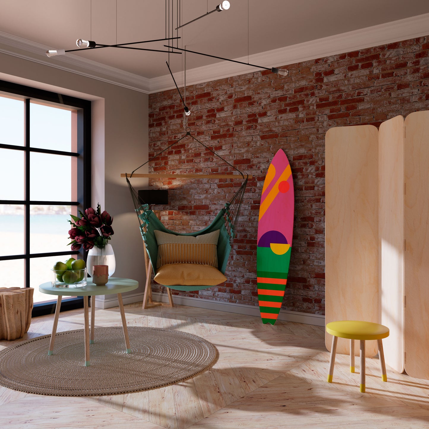 VIVID DREAMS Panel decorativo de tabla de surf