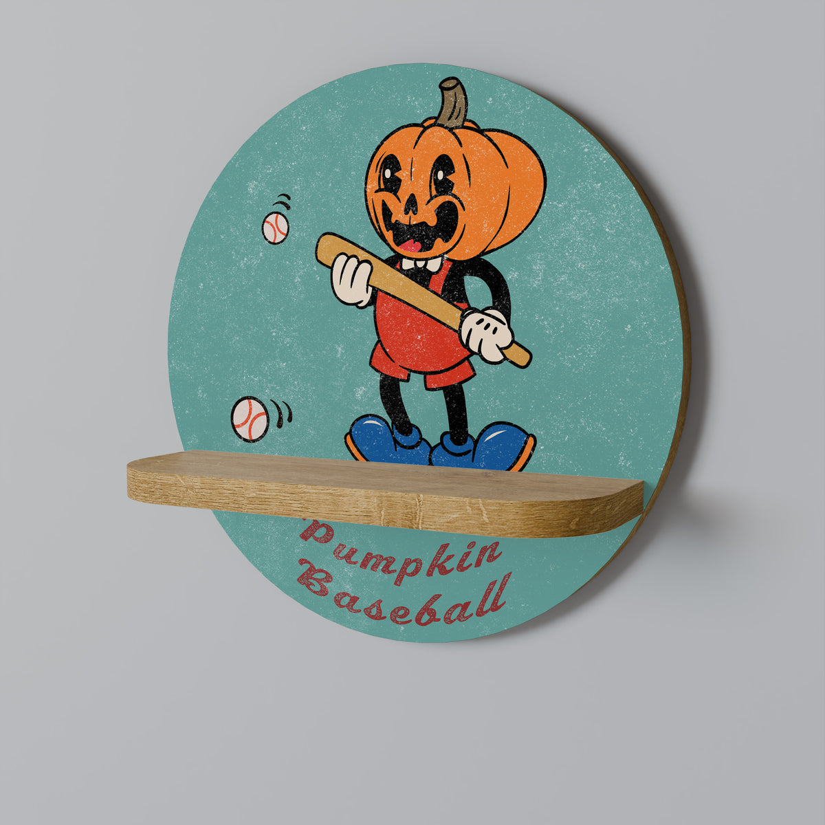PUMPKIN BASEBALL Art Shelf