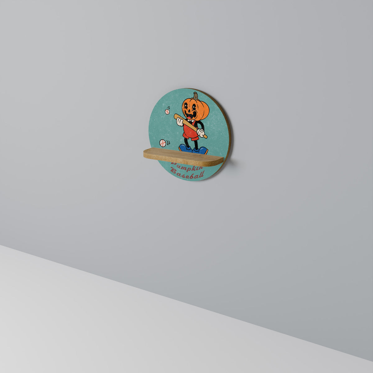 PUMPKIN BASEBALL Art Shelf
