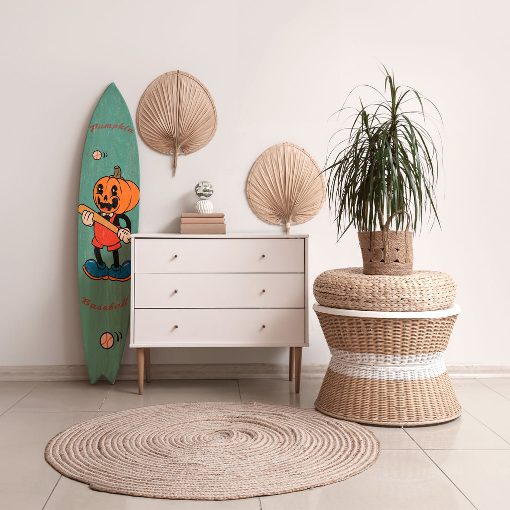 PUMPKIN BASEBALL Panel decorativo de tabla de surf