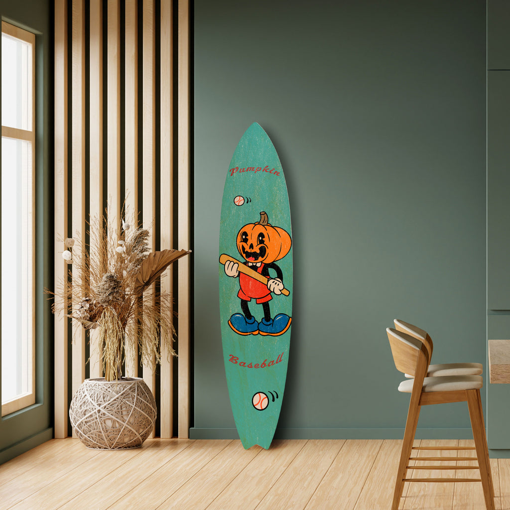 PUMPKIN BASEBALL Panel decorativo de tabla de surf