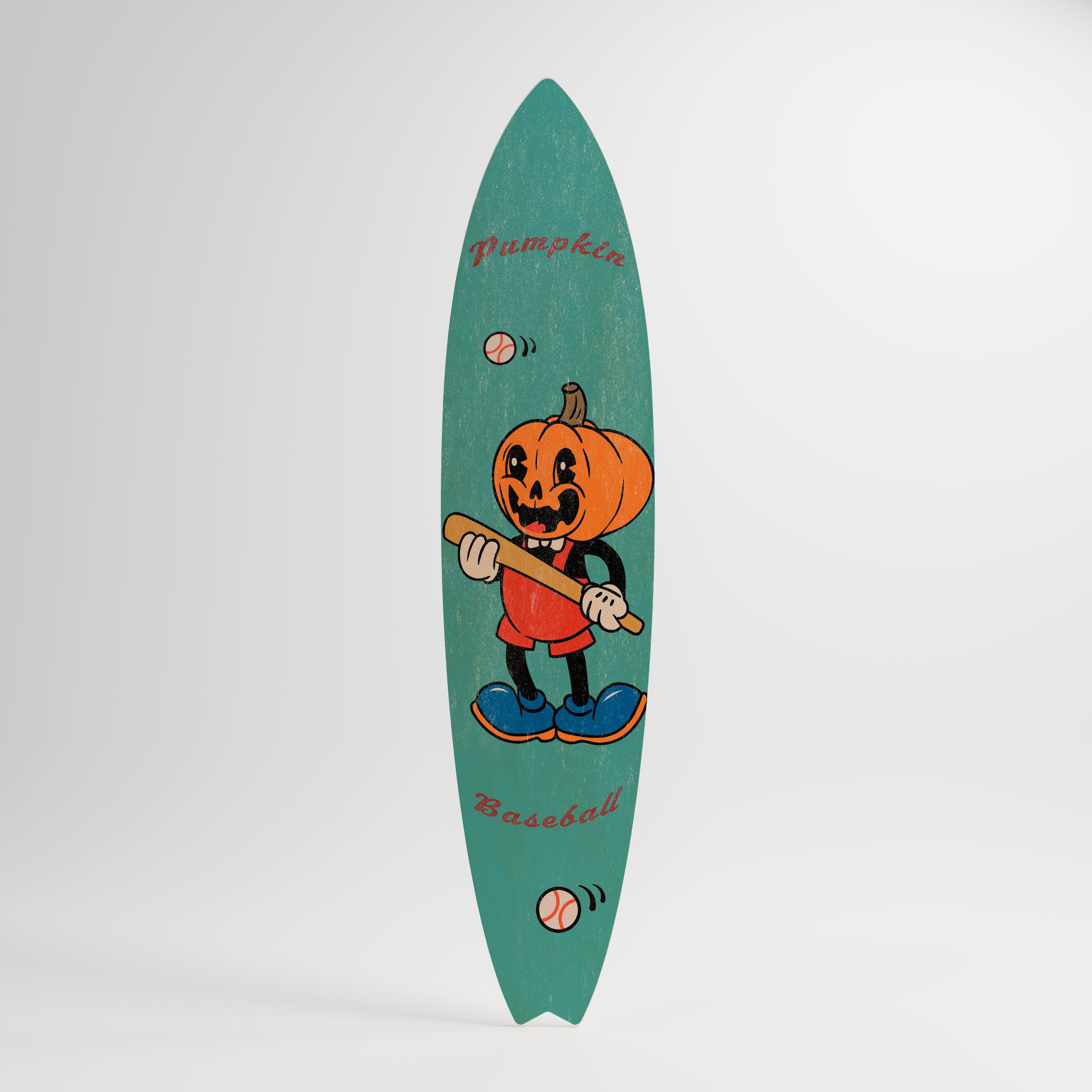 PUMPKIN BASEBALL Panel decorativo de tabla de surf