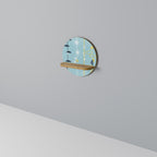 PATHS TO HAPPINESS Round Art Shelf In Oak Effect