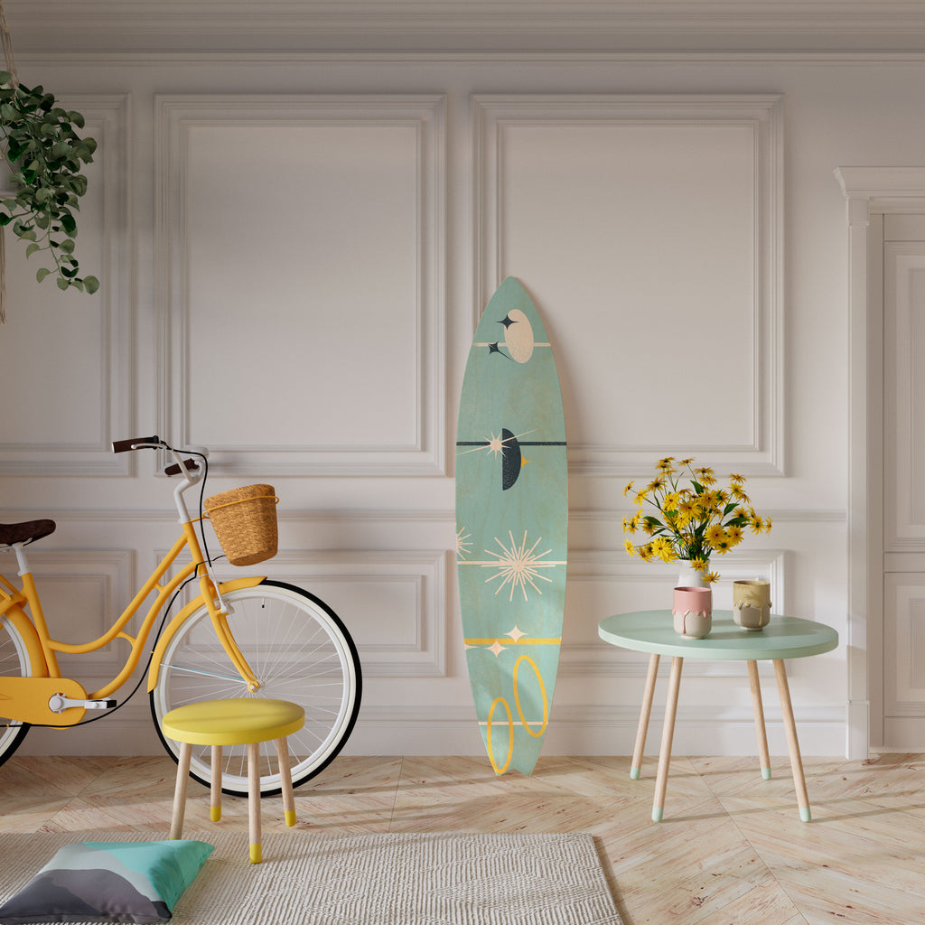 PATHS TO HAPPINESS Panel decorativo de tabla de surf
