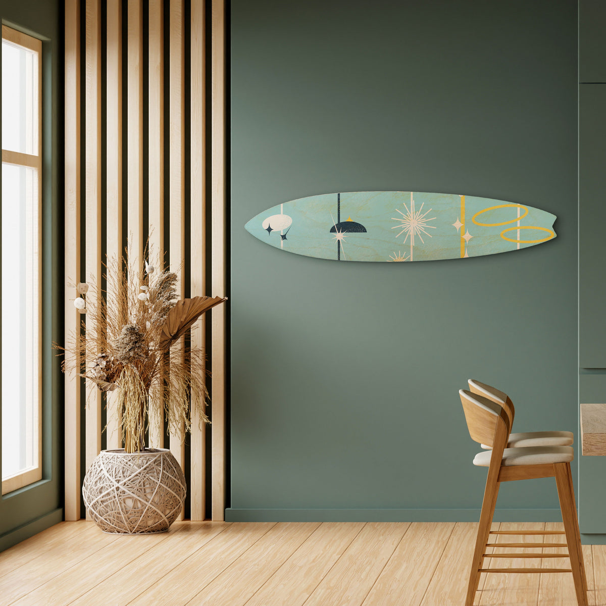 PATHS TO HAPPINESS Panel decorativo de tabla de surf