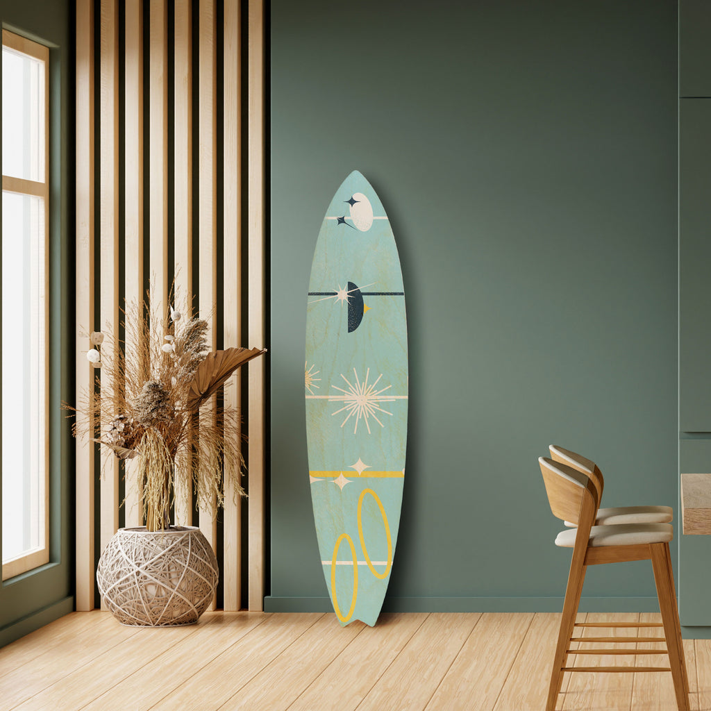 PATHS TO HAPPINESS Panel decorativo de tabla de surf
