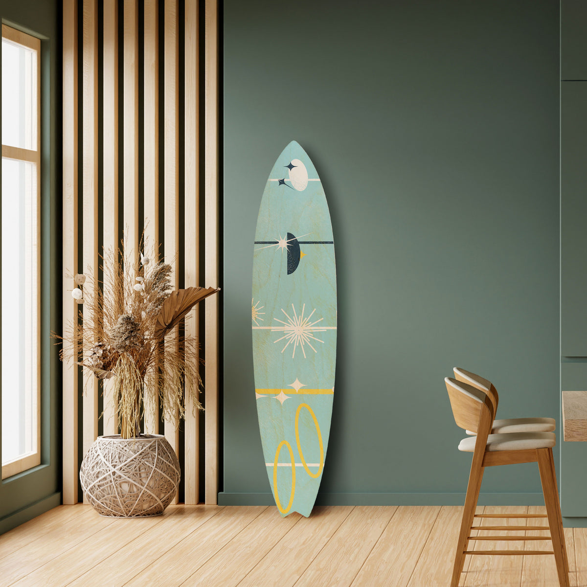 PATHS TO HAPPINESS Panel decorativo de tabla de surf