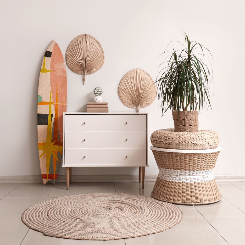 INTERSTELLAR VIBES Panel decorativo de tabla de surf
