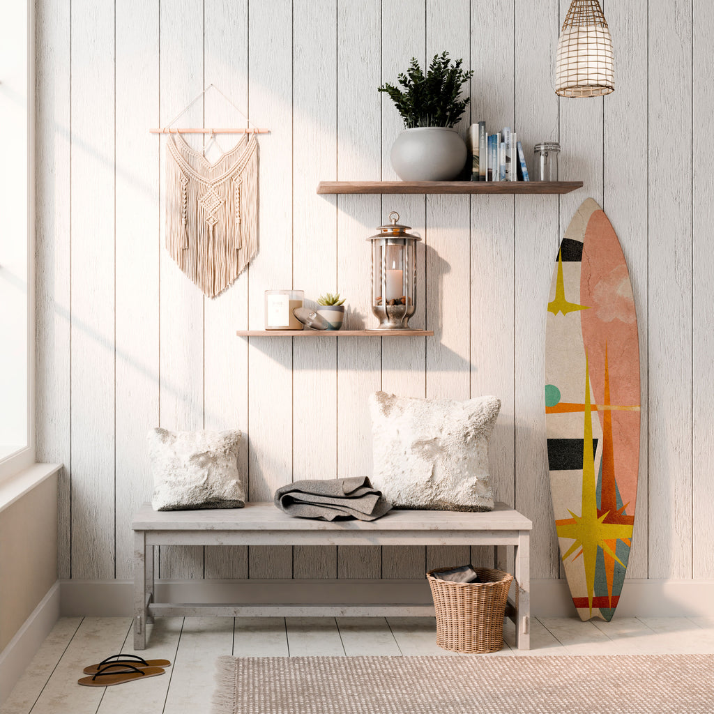 INTERSTELLAR VIBES Panel decorativo de tabla de surf