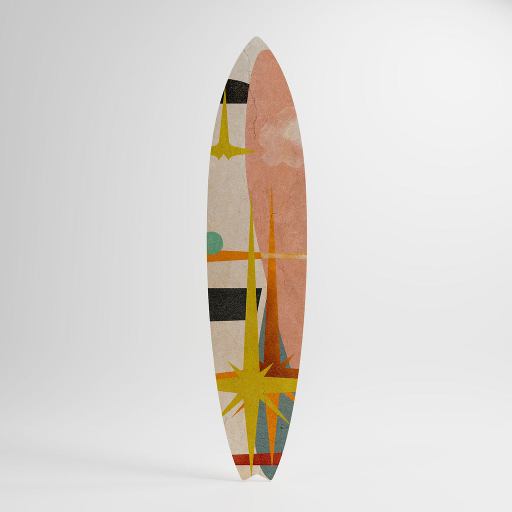 INTERSTELLAR VIBES Panel decorativo de tabla de surf