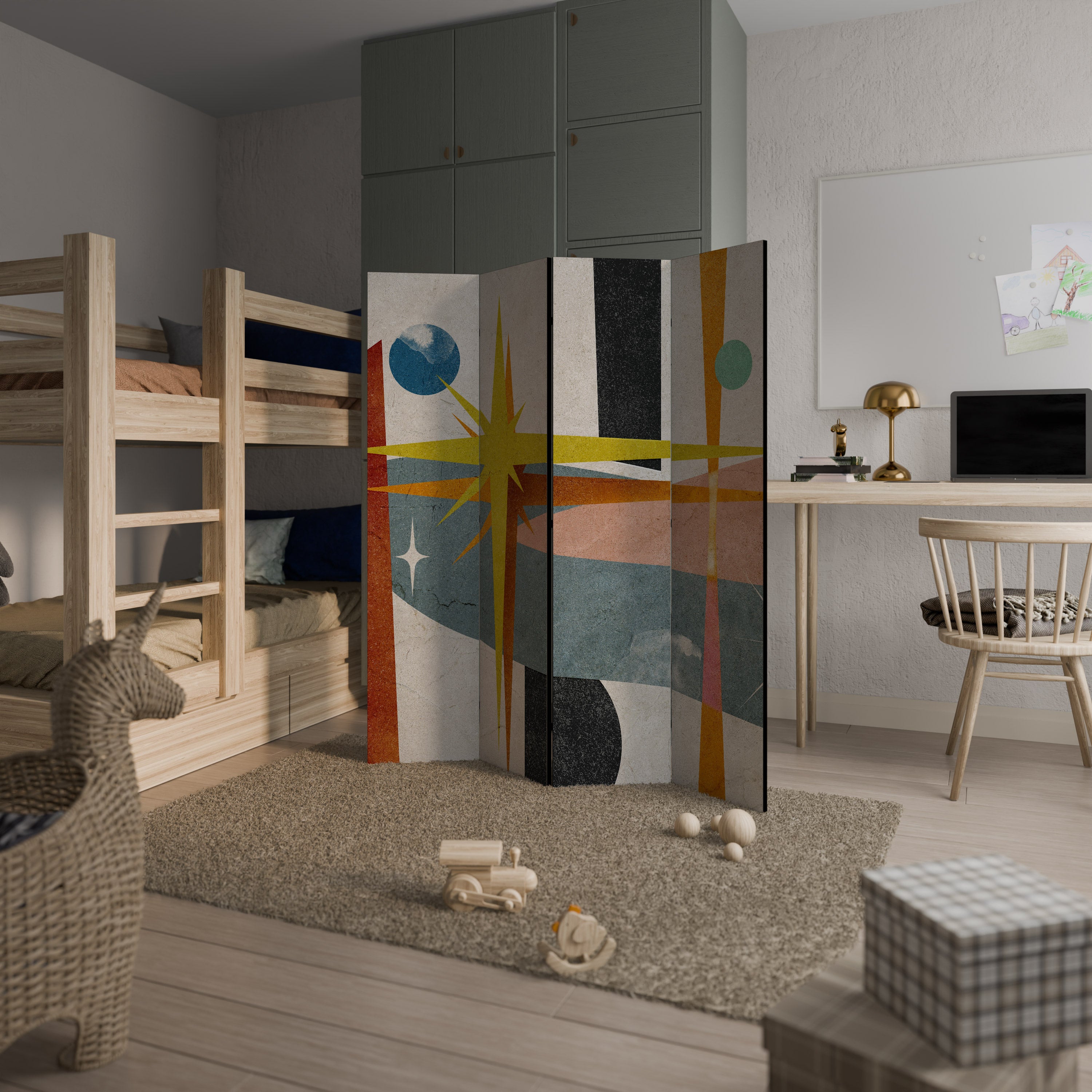 INTERSTELLAR VIBES Decorative 4-Panel Room Divider