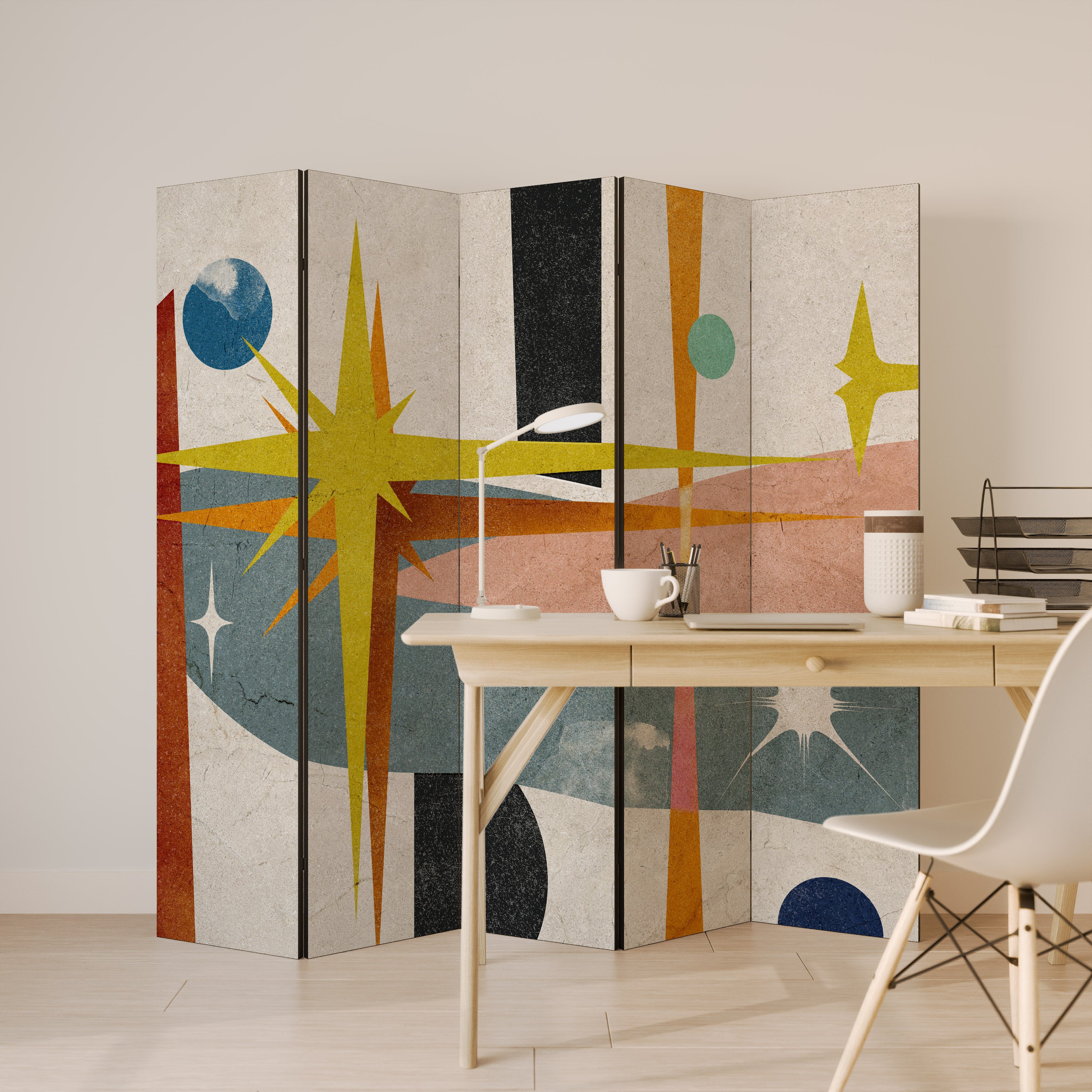 INTERSTELLAR VIBES Decorative 5-Panel Room Divider