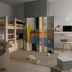 INTERSTELLAR VIBES Biombo Decorativo de 5 Paneles