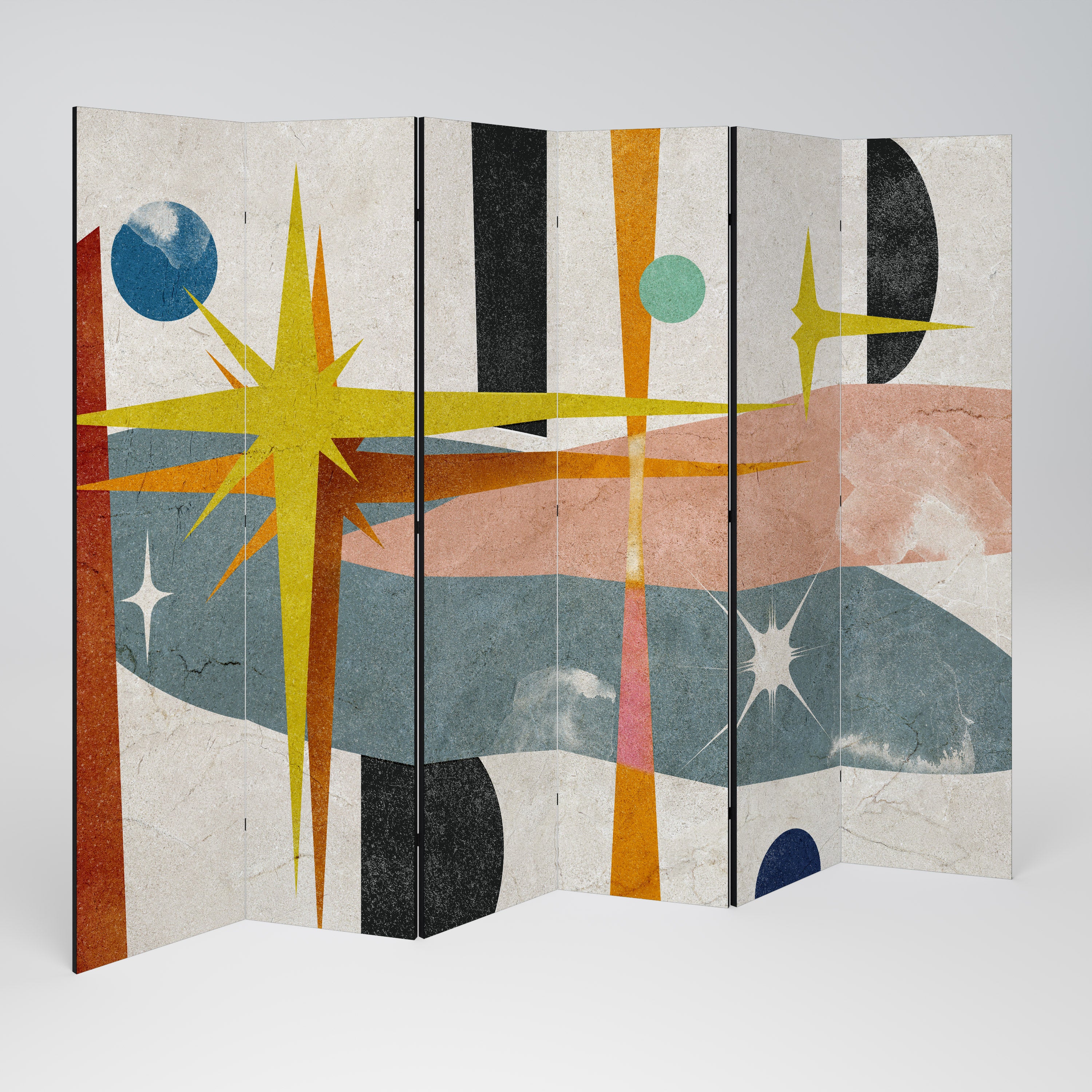 Biombo decorativo de 6 paneles VIBRAS INTERESTELARES