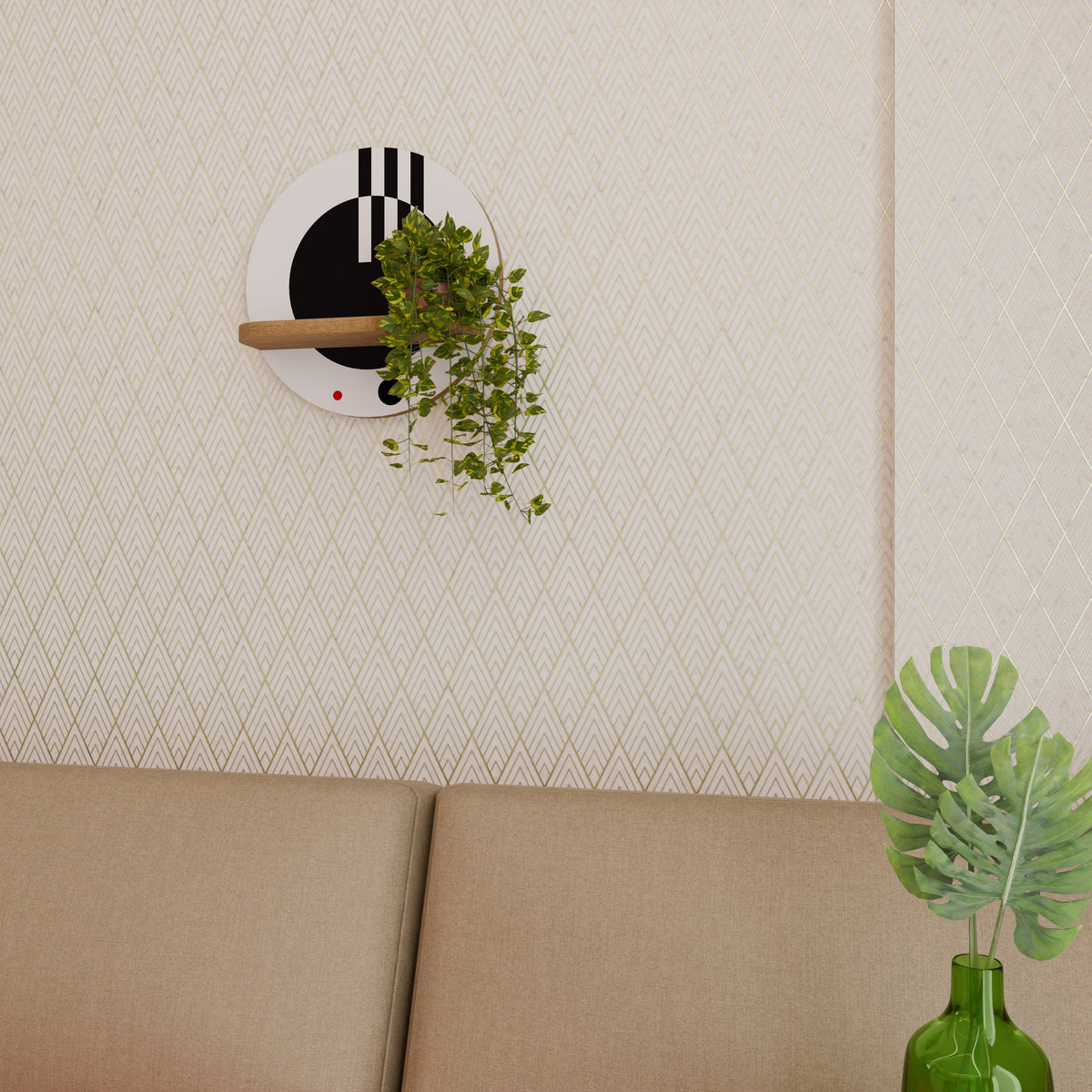 BLACK AND WHITE COMBINATION Art Shelf