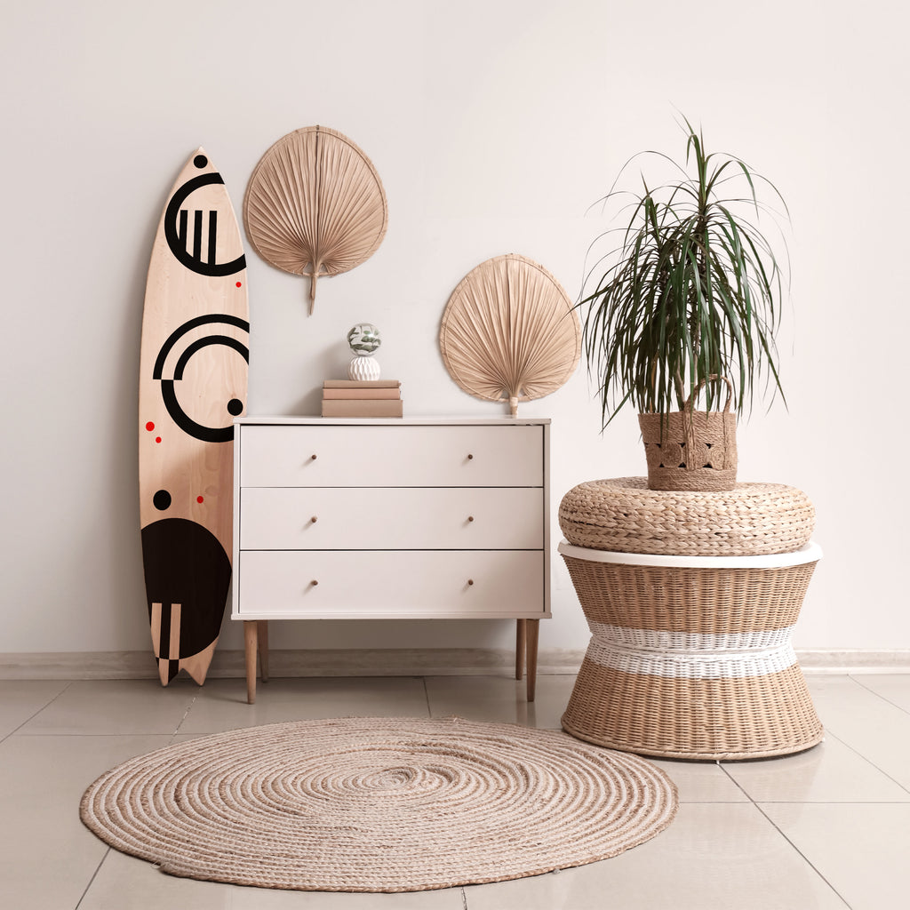 BLACK AND WHITE COMBINATION Panel decorativo de tabla de surf
