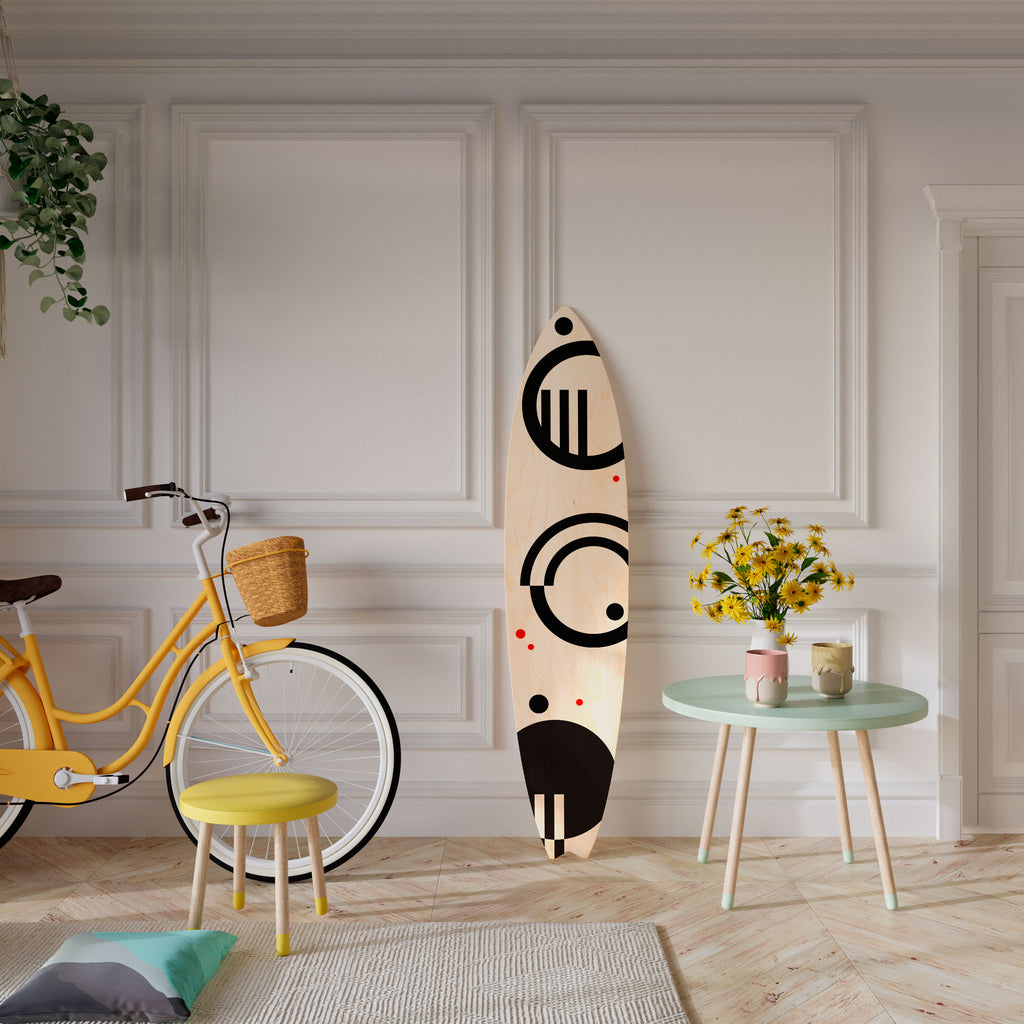 BLACK AND WHITE COMBINATION Panel decorativo de tabla de surf