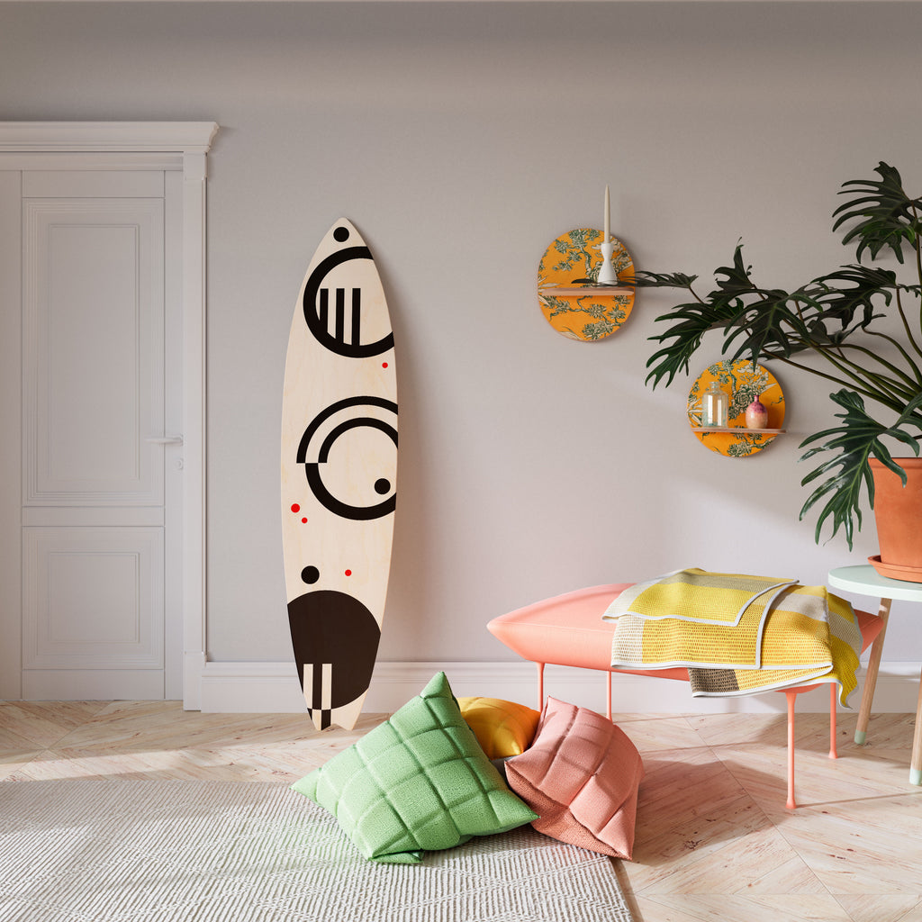 BLACK AND WHITE COMBINATION Panel decorativo de tabla de surf
