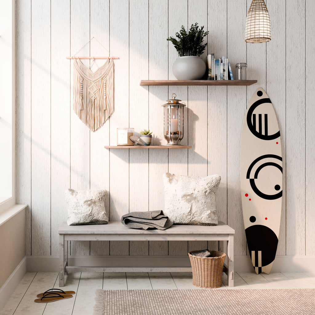 BLACK AND WHITE COMBINATION Panel decorativo de tabla de surf
