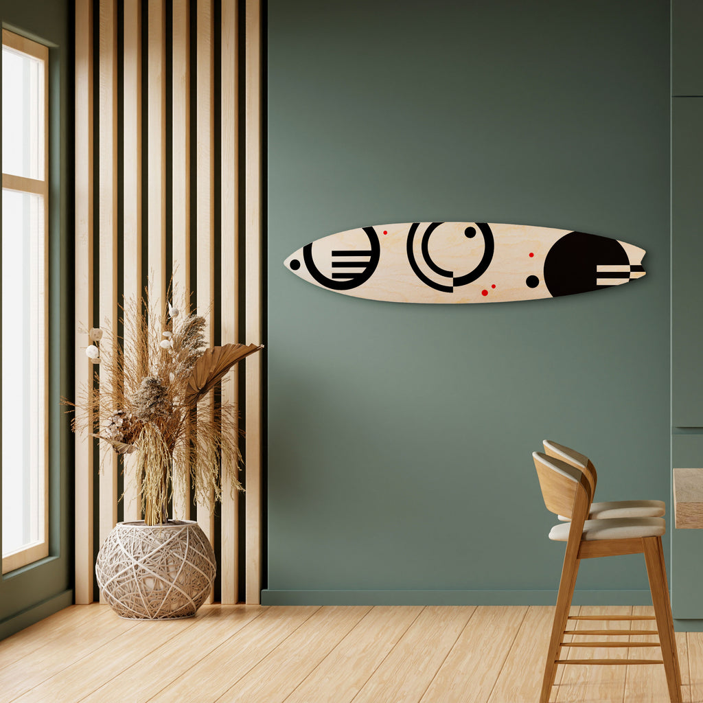 BLACK AND WHITE COMBINATION Panel decorativo de tabla de surf
